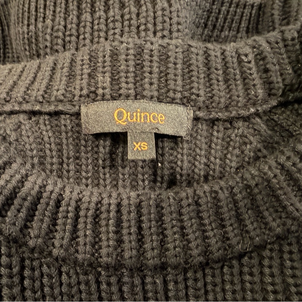 NWOT Quince Black Knit Fisherman Sweater - XS